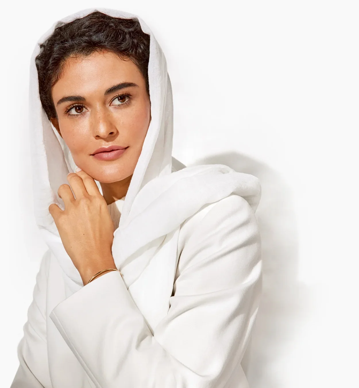 Belotero patient in a white scarf